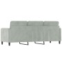 3-Sitzer-Sofa aus hellgrauem Samt, 180 cm von , Sofas - Ref: Foro24-359452, Preis: 242,29 €, Rabatt: %