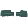 Zweiteilige Sofagarnitur aus dunkelgrünem Samt von , Sofas - Ref: Foro24-3201976, Preis: 457,27 €, Rabatt: %
