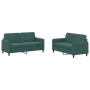 Zweiteilige Sofagarnitur aus dunkelgrünem Samt von , Sofas - Ref: Foro24-3201976, Preis: 465,31 €, Rabatt: %