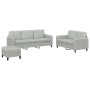 Dreiteilige Sofagarnitur aus hellgrauem Samt von , Sofas - Ref: Foro24-3202024, Preis: 469,42 €, Rabatt: %