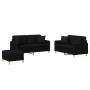Sofagarnitur mit Kissen 3-teilig aus schwarzem Stoff von , Sofas - Ref: Foro24-3202114, Preis: 530,49 €, Rabatt: %