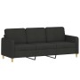 3-piece black fabric sofa set with cushions by , Sofas - Ref: Foro24-3202058, Price: 742,27 €, Discount: %