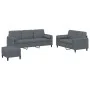 Dark gray velvet 3-piece sofa set with cushions by , Sofas - Ref: Foro24-3202045, Price: 535,05 €, Discount: %