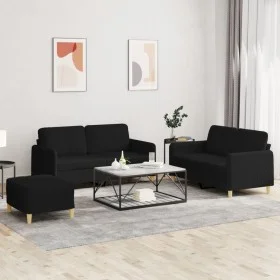 3-piece black fabric sofa set with cushions by , Sofas - Ref: Foro24-3202098, Price: 487,01 €, Discount: %