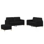 Sofagarnitur mit Kissen 3-teilig aus schwarzem Stoff von , Sofas - Ref: Foro24-3202098, Preis: 495,40 €, Rabatt: %