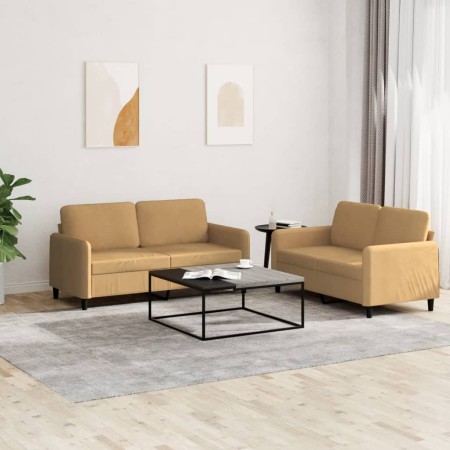 Juego de sofás 2 piezas terciopelo marrón de , Sofás - Ref: Foro24-3201981, Precio: 419,68 €