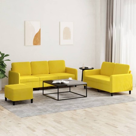 Dreiteilige Sofagarnitur aus gelbem Samt von , Sofas - Ref: Foro24-3202030, Preis: 562,88 €, Rabatt: %