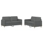 Sofa set with cushions 2 pieces dark gray fabric by , Sofas - Ref: Foro24-3202087, Price: 433,95 €, Discount: %