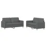 Sofa set with cushions 2 pieces dark gray fabric by , Sofas - Ref: Foro24-3202087, Price: 426,68 €, Discount: %