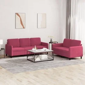 Red velvet 2-piece sofa set by , Sofas - Ref: Foro24-3202018, Price: 488,24 €, Discount: %