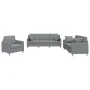 Sofa set with cushions 3 pieces light gray fabric by , Sofas - Ref: Foro24-3202070, Price: 614,22 €, Discount: %