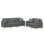 Sofa set with cushions 2 pieces dark gray fabric by , Sofas - Ref: Foro24-3202135, Price: 538,06 €, Discount: %