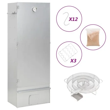 BBQ smoker oven with cold smoke generator galvanized steel by , Barbecues - Ref: Foro24-3200752, Price: 199,53 €, Discount: %