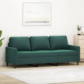 Dunkelgrünes 3-Sitzer-Sofa aus Samt, 180 cm von , Sofas - Ref: Foro24-359211, Preis: 268,21 €, Rabatt: %
