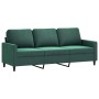 Dark green velvet 3-seater sofa 180 cm by , Sofas - Ref: Foro24-359211, Price: 274,65 €, Discount: %