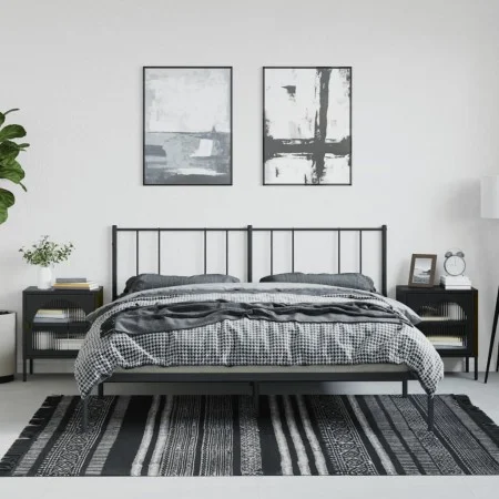 Mesitas de noche 2 unidades vidrio y acero negro 50x35x60 cm de , Mesitas de noche - Ref: Foro24-3211825, Precio: 195,25 €, D...