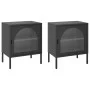 Mesitas de noche 2 unidades vidrio y acero negro 50x35x60 cm de , Mesitas de noche - Ref: Foro24-3211825, Precio: 195,25 €, D...