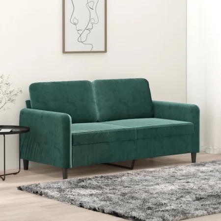 Dunkelgrünes 2-Sitzer-Sofa aus Samt, 140 cm von , Sofas - Ref: Foro24-359444, Preis: 223,93 €, Rabatt: %
