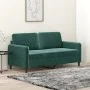Dunkelgrünes 2-Sitzer-Sofa aus Samt, 140 cm von , Sofas - Ref: Foro24-359444, Preis: 223,93 €, Rabatt: %