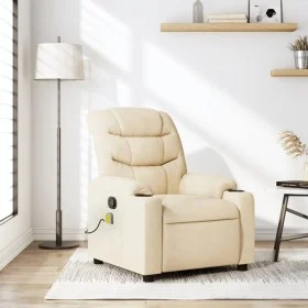 Sillón de masaje reclinable de tela crema de , Sillones - Ref: Foro24-374164, Precio: 270,51 €, Descuento: %