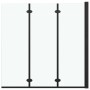Mampara de ducha plegable 3 paneles ESG 130x138 cm negro
