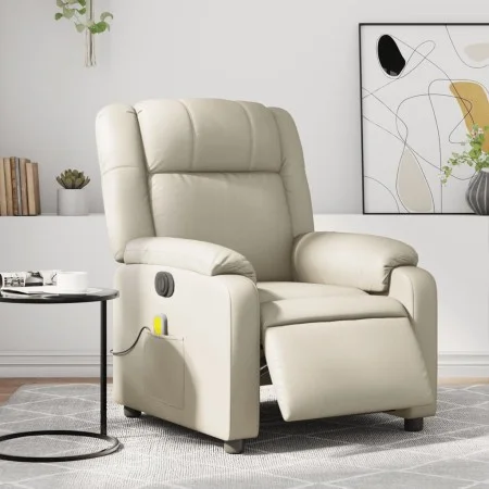 Cremefarbener elektrisch verstellbarer Massagesessel aus Kunstleder von , Sessel - Ref: Foro24-3205144, Preis: 331,82 €, Raba...