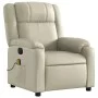 Cream synthetic leather electric reclining massage chair by , Armchairs - Ref: Foro24-3205144, Price: 324,36 €, Discount: %