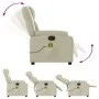 Cream synthetic leather electric reclining massage chair by , Armchairs - Ref: Foro24-3205144, Price: 324,36 €, Discount: %