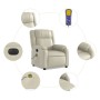 Sillón de masaje reclinable eléctrico cuero sintético crema de , Sillones - Ref: Foro24-3205144, Precio: 324,36 €, Descuento: %