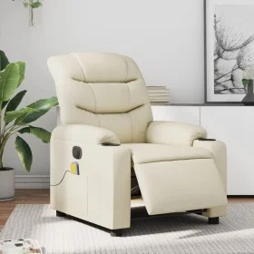 Cremefarbener elektrisch verstellbarer Massagesessel aus Kunstleder von , Sessel - Ref: Foro24-3206593, Preis: 304,02 €, Raba...