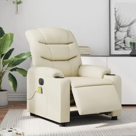 Cremefarbener elektrisch verstellbarer Massagesessel aus Kunstleder von , Sessel - Ref: Foro24-3206593, Preis: 304,02 €, Raba...