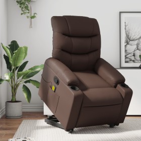 Brown Faux Leather Foot Massage Recliner by , Armchairs - Ref: Foro24-3206608, Price: 297,19 €, Discount: %