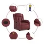 Sillón reclinable de masaje de pie cuero artificial rojo tinto de , Sillones - Ref: Foro24-3205275, Precio: 293,24 €, Descuen...