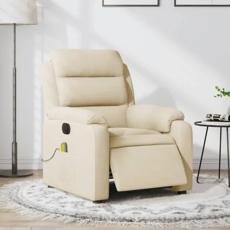 Cream fabric electric massage recliner by , Armchairs - Ref: Foro24-3204977, Price: 307,51 €, Discount: %
