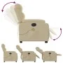 Sillón reclinable de masaje eléctrico tela color crema de , Sillones - Ref: Foro24-3204977, Precio: 307,42 €, Descuento: %