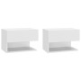 Wand-Nachttische 2 Einheiten weiß glänzend von vidaXL, Nachttische - Ref: Foro24-810966, Preis: 60,67 €, Rabatt: %
