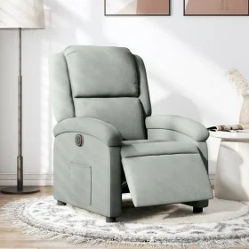 Light Gray Velvet Power Recliner by , Armchairs - Ref: Foro24-3204278, Price: 263,65 €, Discount: %