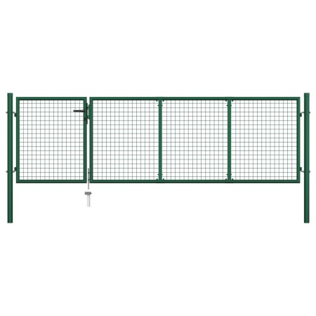 Grünes Gartentor aus Stahl 350x100 cm von vidaXL, Gartentore - Ref: Foro24-144305, Preis: 405,25 €, Rabatt: %