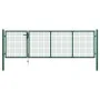 Green steel garden gate 350x100 cm by vidaXL, garden gates - Ref: Foro24-144305, Price: 405,04 €, Discount: %