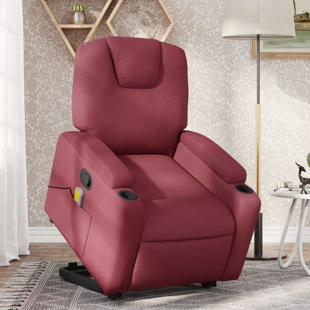 Red fabric liftable massage recliner by , Armchairs - Ref: Foro24-3204383, Price: 285,35 €, Discount: %
