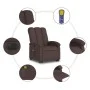 Sillón reclinable de masaje eléctrico tela marrón oscuro de , Sillones - Ref: Foro24-3204085, Precio: 282,18 €, Descuento: %