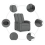 Sillón reclinable elevable de tela gris oscuro de , Sillones - Ref: Foro24-3204093, Precio: 266,77 €, Descuento: %