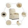 Sillón reclinable eléctrico de tela crema