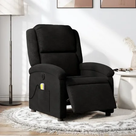 Sillón reclinable de masaje eléctrico tela negro de , Sillones - Ref: Foro24-3204154, Precio: 250,03 €, Descuento: %