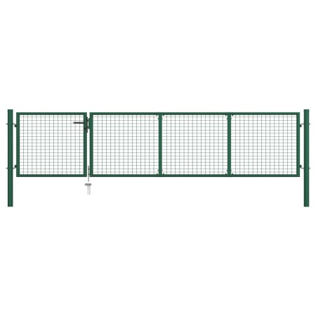 Puerta de jardín de acero verde 350x75 cm de vidaXL, Puertas de jardín - Ref: Foro24-144304, Precio: 267,40 €, Descuento: %