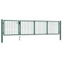 Puerta de jardín de acero verde 350x75 cm de vidaXL, Puertas de jardín - Ref: Foro24-144304, Precio: 267,40 €, Descuento: %