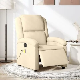 Sillón reclinable de masaje eléctrico tela color crema de , Sillones - Ref: Foro24-3204161, Precio: 258,87 €, Descuento: %