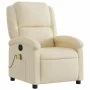 Cream fabric electric massage recliner by , Armchairs - Ref: Foro24-3204161, Price: 258,87 €, Discount: %