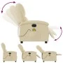 Cream fabric electric massage recliner by , Armchairs - Ref: Foro24-3204161, Price: 258,87 €, Discount: %
