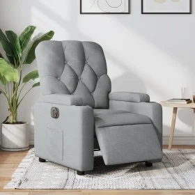 Electric recliner light gray fabric by , Armchairs - Ref: Foro24-3204686, Price: 242,29 €, Discount: %